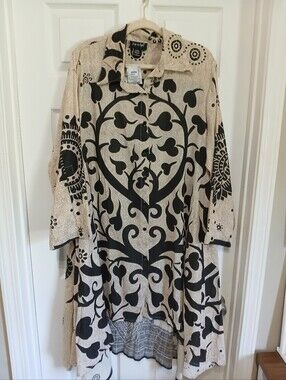 Step In Style Beige and Black Bold Design Hi-Lo Dress Size 2X - NWT